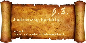 Jedlovszky Borbála névjegykártya